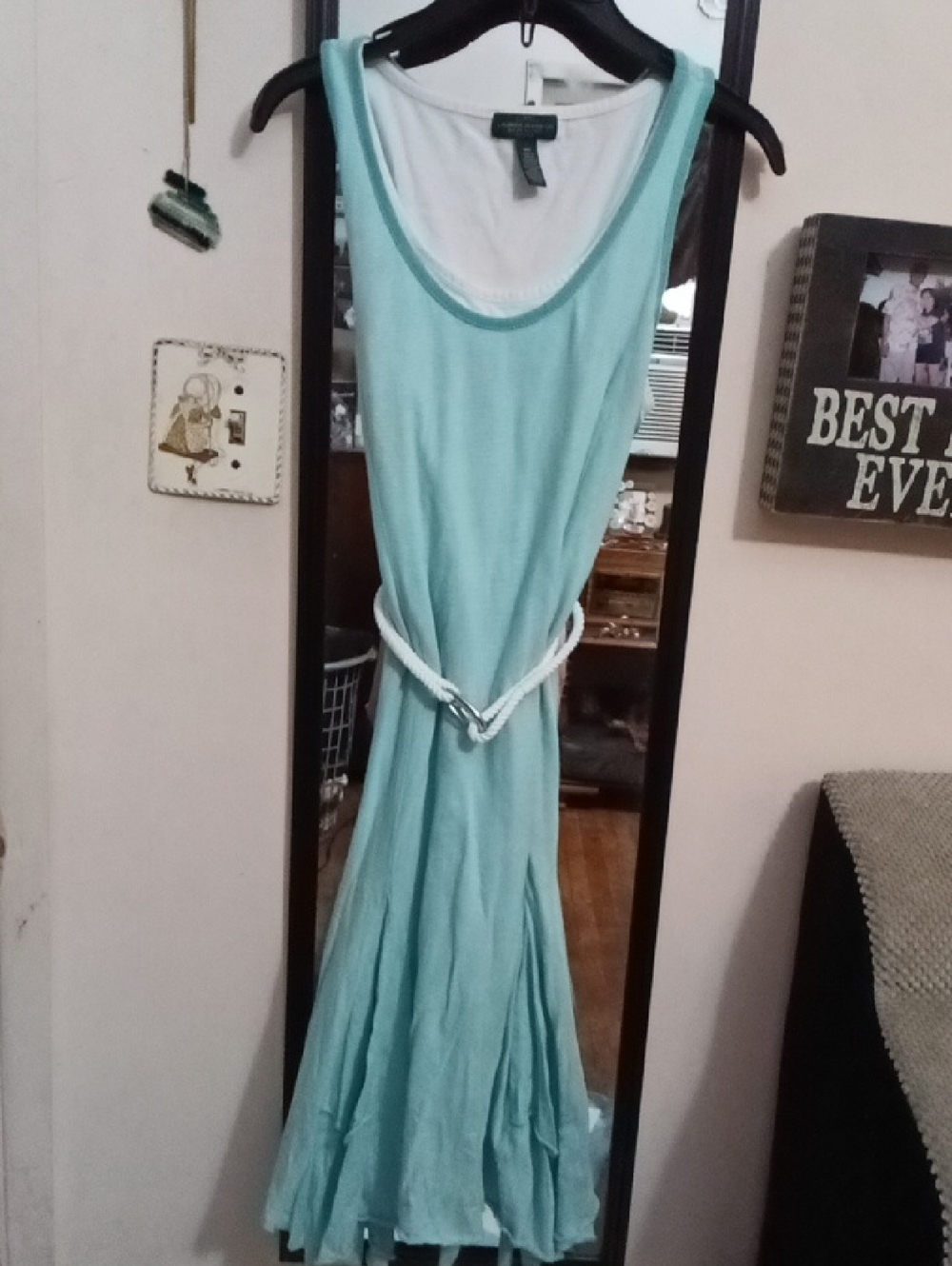 Women's RALPH LAUREN Turquoise Blue & White Stripe Summer Dress